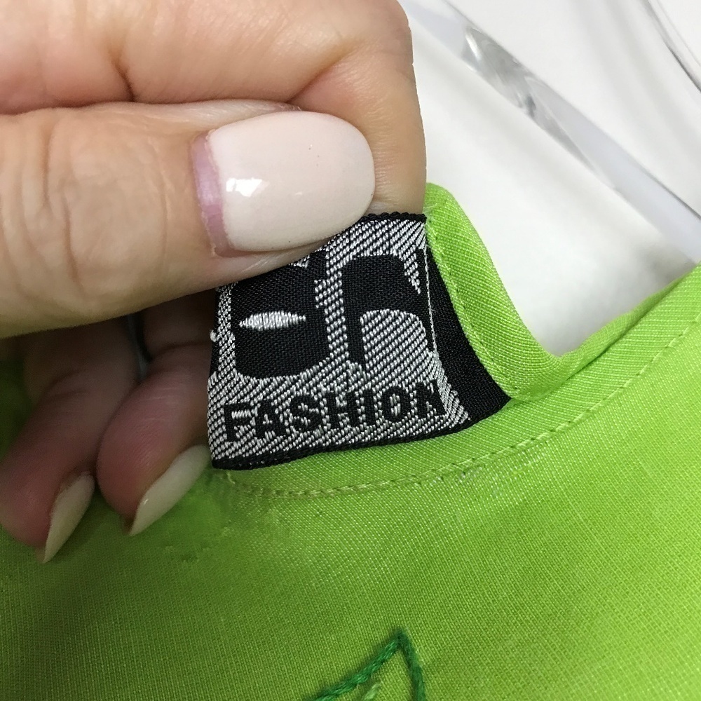 SON Fashion Lime Embroidered Tank Tie Back Size XS - Picture 8 of 8